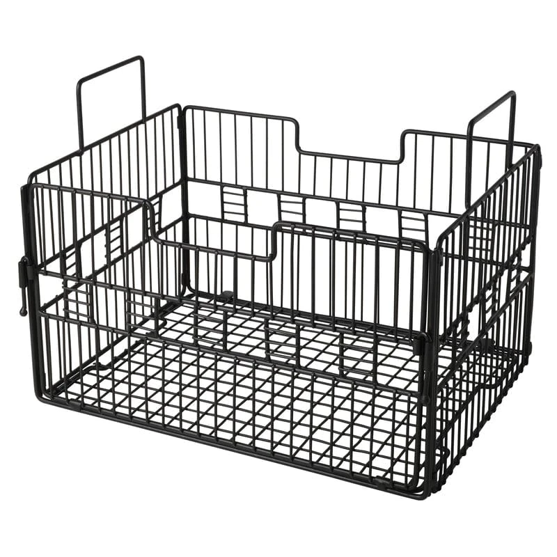 Madam Grid Stacking And Nesting Basket With Mango Wood Lid 12 Madam Grid Stacking And Nesting Basket With Mango Wood Lid - Image 10