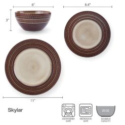 Skylar 12 Piece Dinnerware Set, Service For 4 -Kitchen Supplies Shop PFZ 5296880 Skylar 3pc Dims Infographic Copy