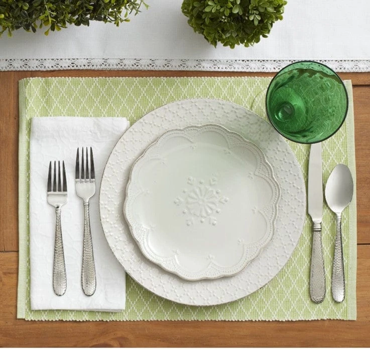 French Lace Set Of 4 White Salad Plates 4 French Lace Set Of 4 White Salad Plates - Image 2