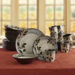 Rustic Leaves Service For 8 With Serveware 11 Rustic Leaves Service For 8 With Serveware -Kitchen Supplies Shop RusticLeavesRD 32pc alt