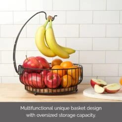Savannah Fruit Storage Basket With Banana Hook -Kitchen Supplies Shop Savannah Fruit Basket With Banana Hook 5304263 6