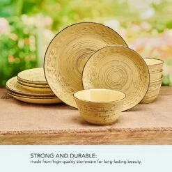 Trellis Sunflower 12 Piece Dinnerware Set, Service For 4 17 Trellis Sunflower 12 Piece Dinnerware Set, Service For 4 -Kitchen Supplies Shop Trellis Sunflower Yellow 12 Piece Dinnerware Set 5312656 5