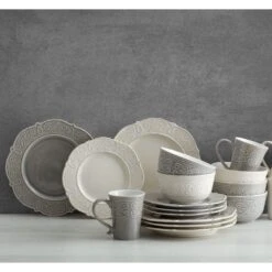 Abby Gray 16 Piece Dinnerware Set, Service For 4 -Kitchen Supplies Shop abby gray 16 piece dinnerware set service for 4 5267394 8 a72999fb 8f80 4f54 b36e b67d43bf624b