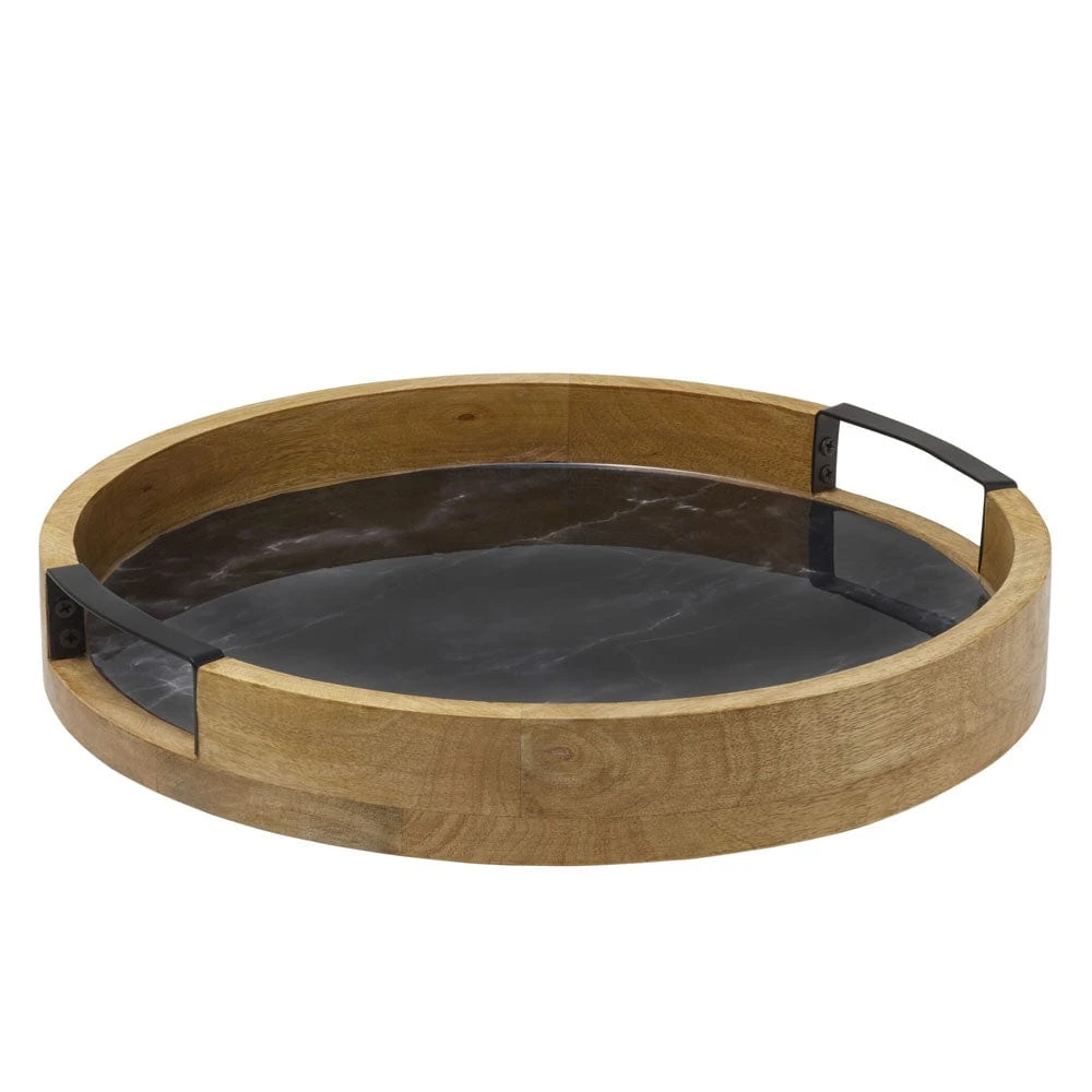 Black Marble Lazy Susan Serve Tray 3 Black Marble Lazy Susan Serve Tray