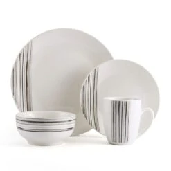 Brushed Lines 16 Piece Dinnerware Set, Service For 4 20 Brushed Lines 16 Piece Dinnerware Set, Service For 4 -Kitchen Supplies Shop brushed lines 16 piece dinnerware set service for 4 5287314 9