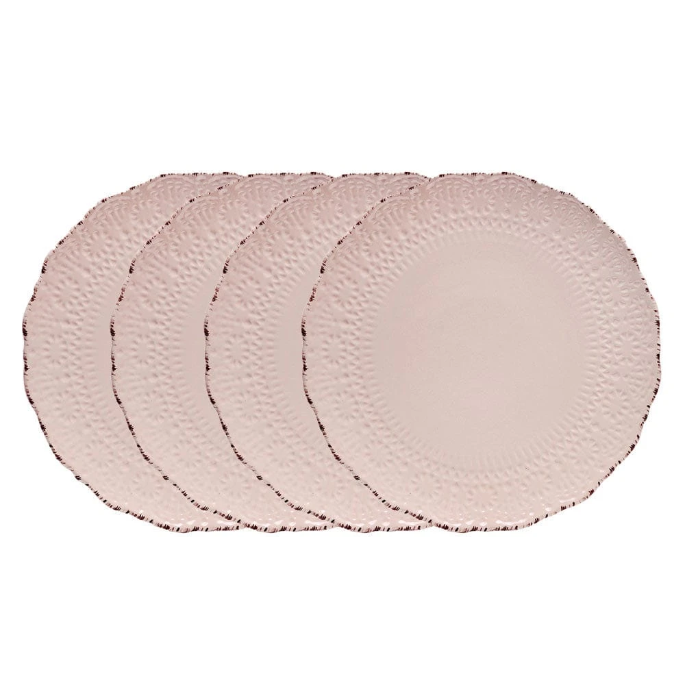 Chateau Pink Set Of 4 Dinner Plates 3 Chateau Pink Set Of 4 Dinner Plates