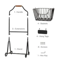 Dahlia 4 Tier Market Adjustable Standing Storage Rack -Kitchen Supplies Shop dahlia 4 tier market adjustable standing storage rack 5288636 4
