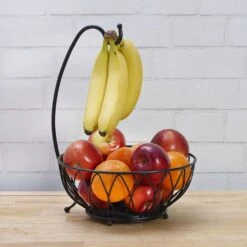 Dahlia Fruit Storage Basket With Banana Hook -Kitchen Supplies Shop dahlia fruit storage basket with banana hook 5288635 3