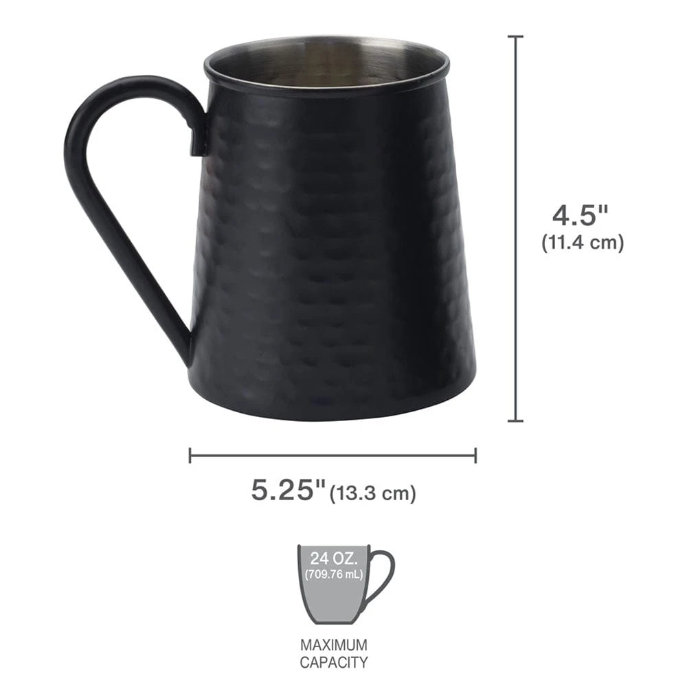 Drew And Jonathan Hammered Black Set Of 2 Beer Mugs 6 Drew And Jonathan Hammered Black Set Of 2 Beer Mugs - Image 4