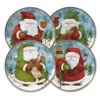 Evergreen Ernie Set Of 4 Santa Salad Plates -Kitchen Supplies Shop evergreen ernie set of 4 santa salad plates 5194066 1