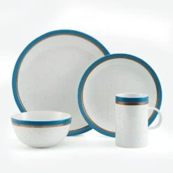Ezra Blue 16 Piece Dinnerware Set, Service For 4 -Kitchen Supplies Shop ezra blue 16 piece dinnerware set service for 4 5287909 9