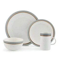 Ezra Grey 16 Piece Dinnerware Set, Service For 4 -Kitchen Supplies Shop ezra grey 16 piece dinnerware set service for 4 5287908 9