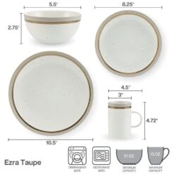 Ezra Taupe 16 Piece Dinnerware Set, Service For 4 21 Ezra Taupe 16 Piece Dinnerware Set, Service For 4 -Kitchen Supplies Shop ezra taupe 16 piece dinnerware set service for 4 5287911 10