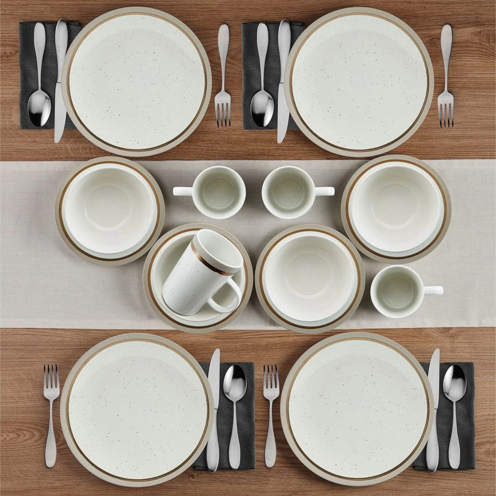 Ezra Taupe 16 Piece Dinnerware Set, Service For 4 4 Ezra Taupe 16 Piece Dinnerware Set, Service For 4 - Image 2