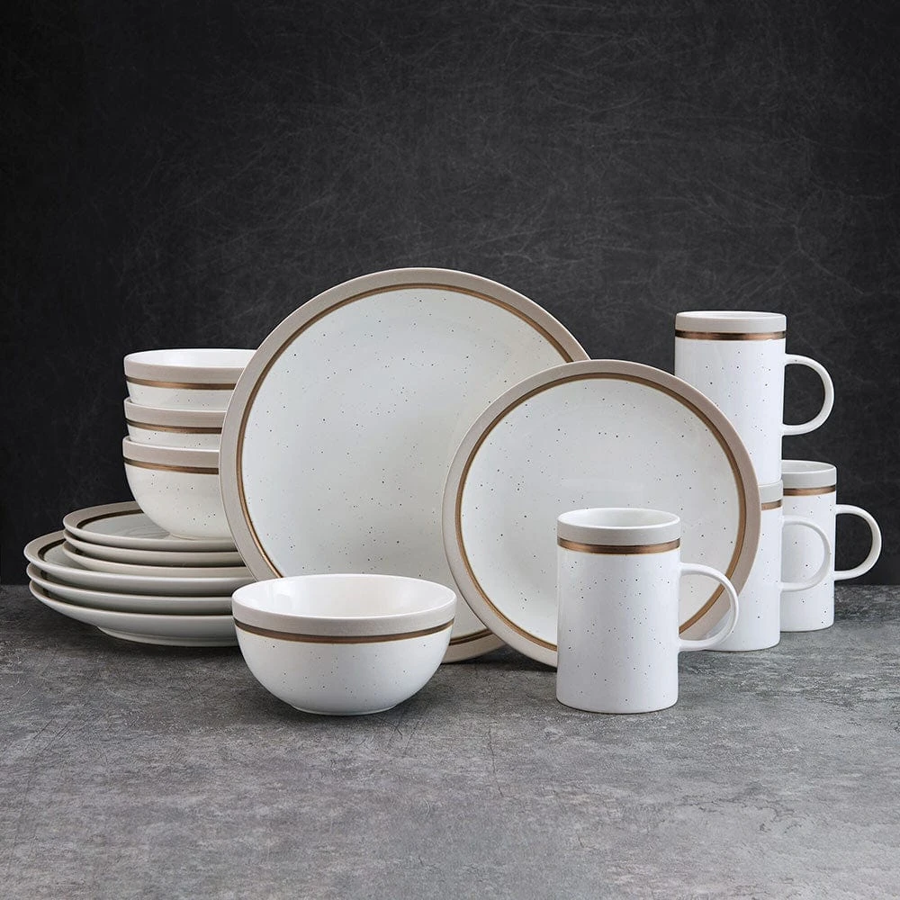 Ezra Taupe 16 Piece Dinnerware Set, Service For 4 5 Ezra Taupe 16 Piece Dinnerware Set, Service For 4 - Image 3