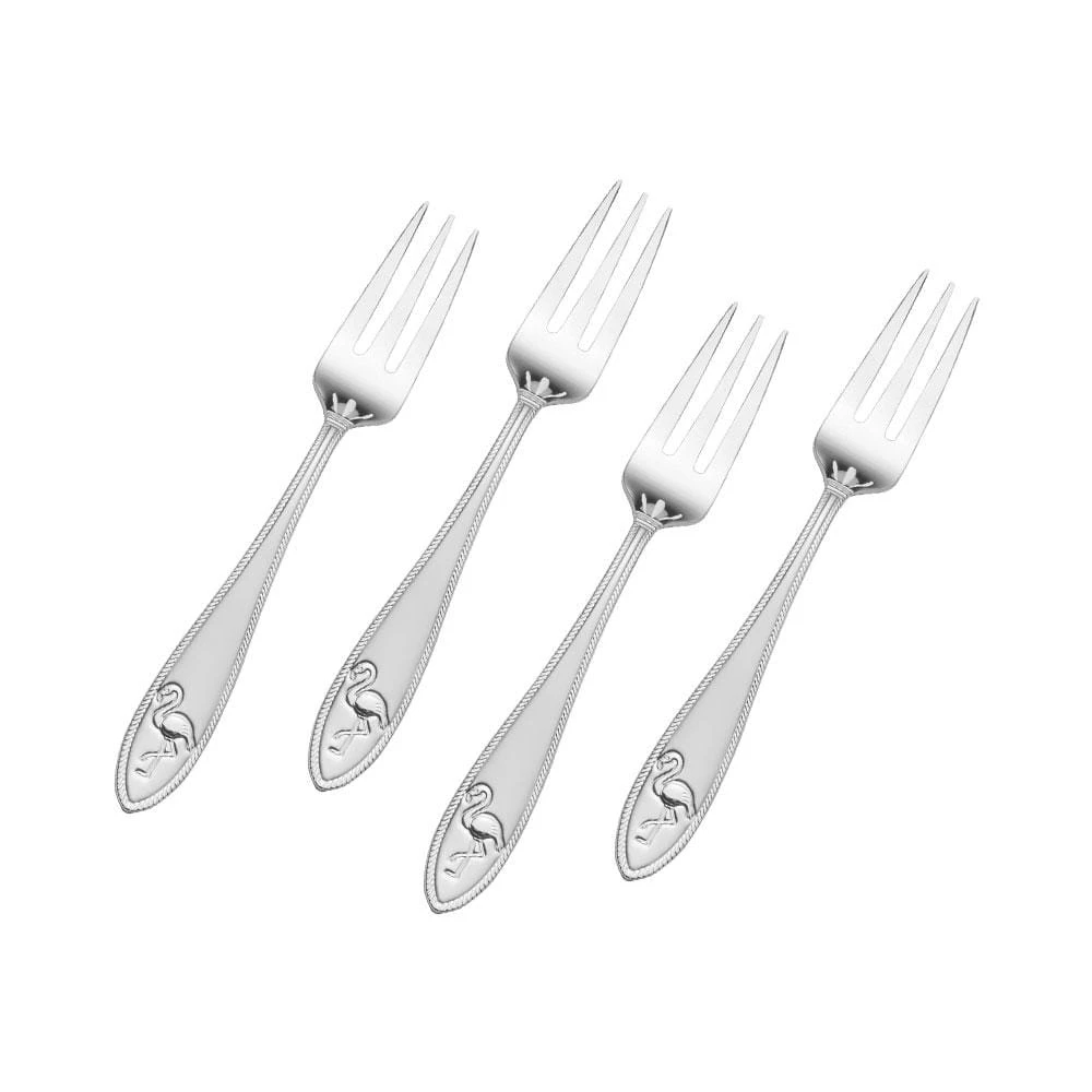 Flamingo Set Of 4 Appetizer Forks 3 Flamingo Set Of 4 Appetizer Forks