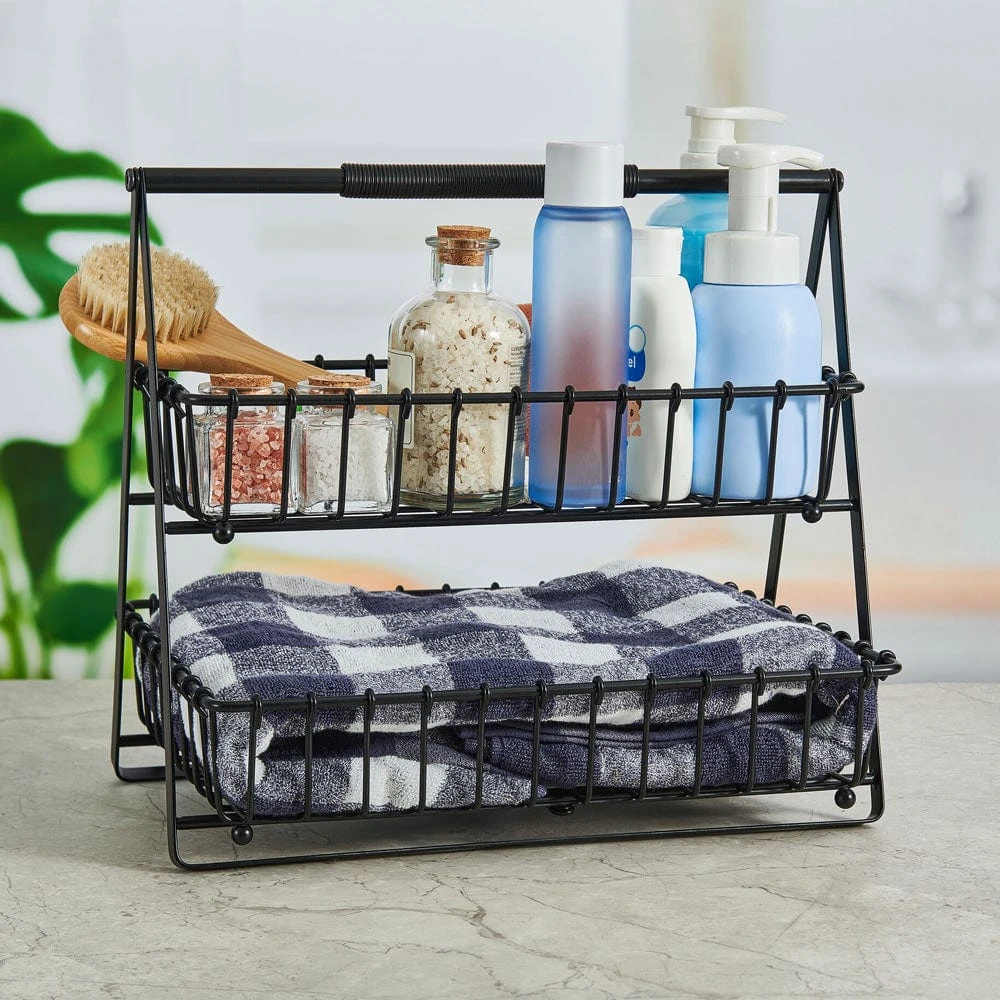 Flax 2 Tier Storage Basket 4 Flax 2 Tier Storage Basket - Image 2