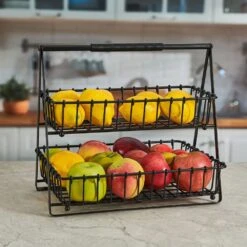 Flax 2 Tier Storage Basket 10 Flax 2 Tier Storage Basket -Kitchen Supplies Shop flax 2 tier storage basket 5293509 3