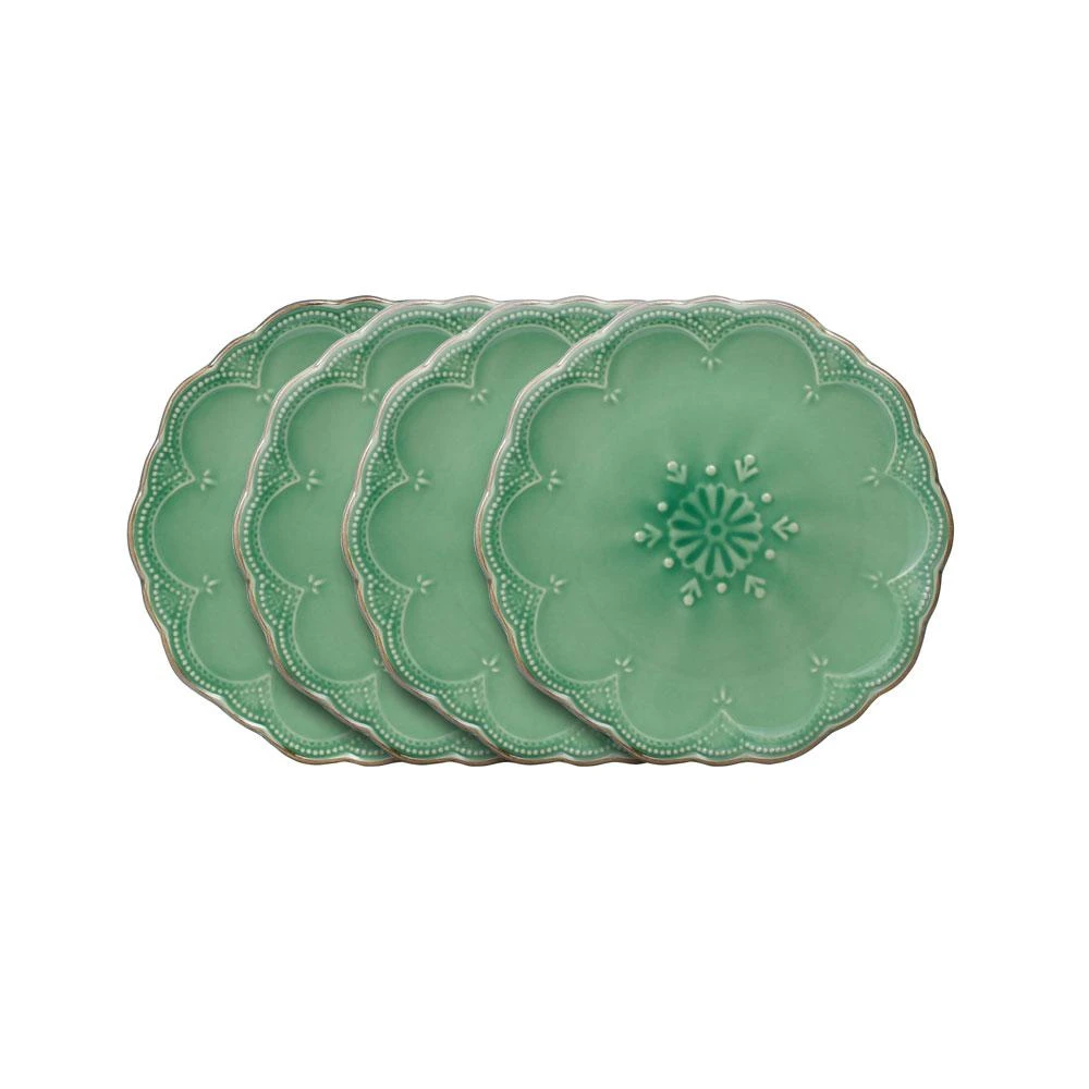 French Lace Set Of 4 Green Salad Plates 3 French Lace Set Of 4 Green Salad Plates