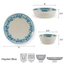 Hayden Blue 12 Piece Dinnerware Set, Service For 4 -Kitchen Supplies Shop hayden blue 12 piece dinnerware set service for 4 5287915 9