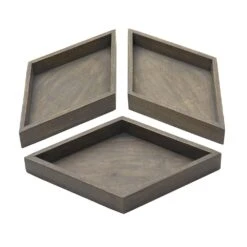 Hexagon 4 Piece Mango Wood Tray Set -Kitchen Supplies Shop hexagon 4 piece mango wood tray set 5277415 6
