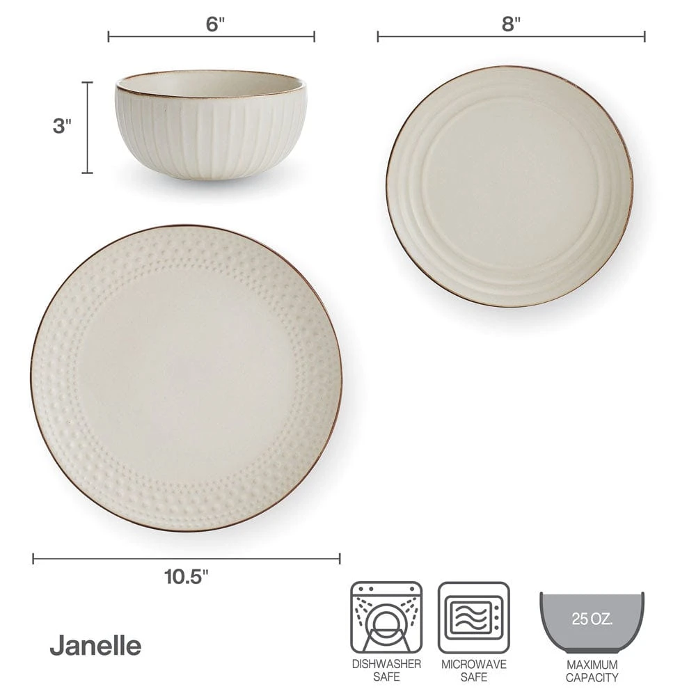 Janelle 12 Piece Dinnerware Set, Service For 4 7 Janelle 12 Piece Dinnerware Set, Service For 4 - Image 5