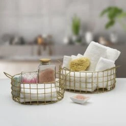 Kendall Set Of 2 Gold Centerpiece Baskets -Kitchen Supplies Shop kendall set of 2 gold centerpiece baskets 5286830 3