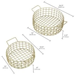 Kendall Set Of 2 Gold Centerpiece Baskets -Kitchen Supplies Shop kendall set of 2 gold centerpiece baskets 5286830 5