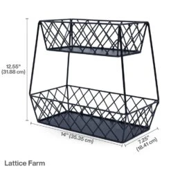 Lattice Farm Flat Back 2 Tier Storage Basket -Kitchen Supplies Shop lattice farm flat back 2 tier storage basket 5290926 5