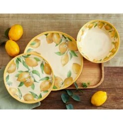 Lemons Outdoor Melamine Dinnerware Set 12 Lemons Outdoor Melamine Dinnerware Set -Kitchen Supplies Shop lemons melamine dinnerware set 5293373 3