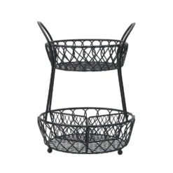 Loop And Lattice 2 Tier Basket With Divider -Kitchen Supplies Shop loop and lattice 2 tier basket with divider 5261649 2
