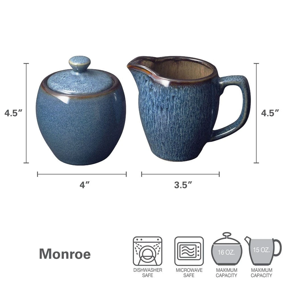 Monroe Blue Sugar And Creamer Set 5 Monroe Blue Sugar And Creamer Set - Image 3