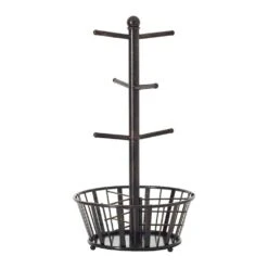 Mug Tree Stand With Basket -Kitchen Supplies Shop mug tree stand with basket 5172783 2