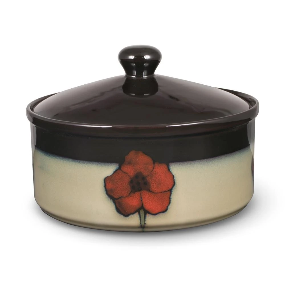 Painted Poppies Covered Casserole 3 Painted Poppies Covered Casserole