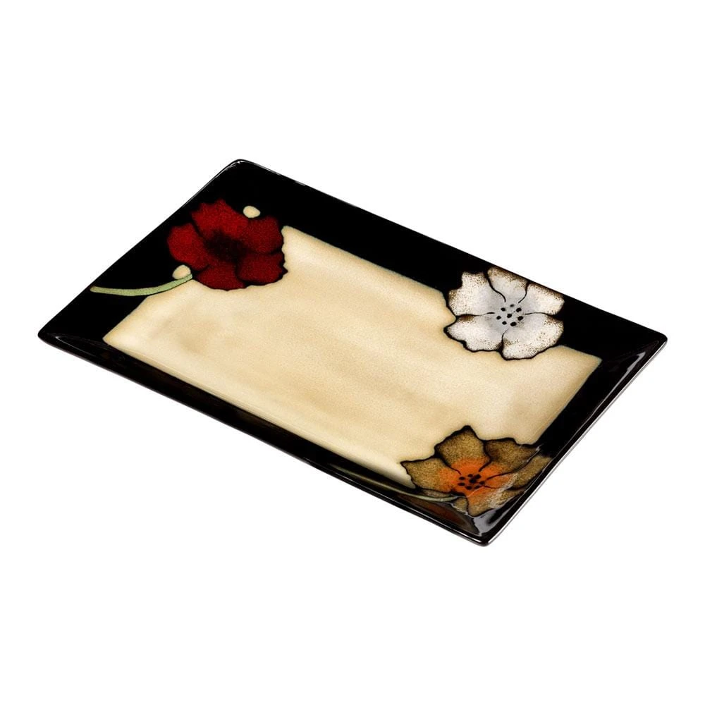 Painted Poppies Rectangular Platter 3 Painted Poppies Rectangular Platter
