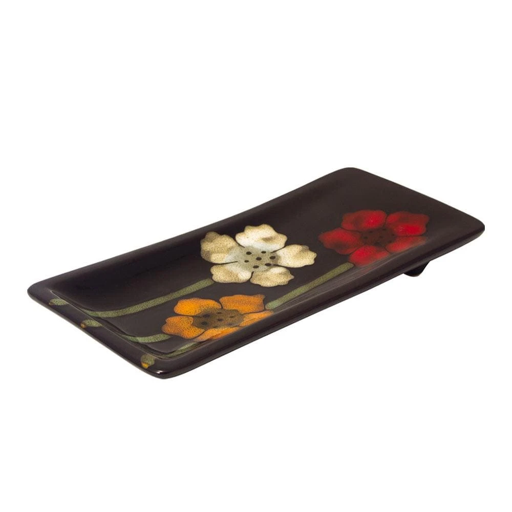 Painted Poppies Rectangular Spoon Rest 3 Painted Poppies Rectangular Spoon Rest