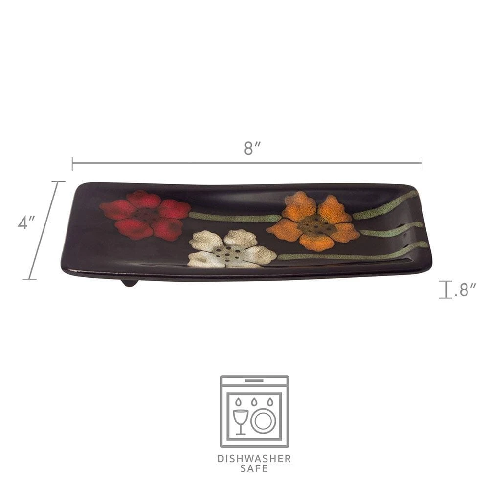 Painted Poppies Rectangular Spoon Rest 5 Painted Poppies Rectangular Spoon Rest - Image 3