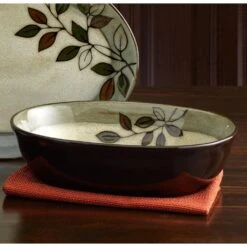 Rustic Leaves Oval Serve Bowl 7 Rustic Leaves Oval Serve Bowl -Kitchen Supplies Shop rustic leaves oval serve bowl 5236145 3
