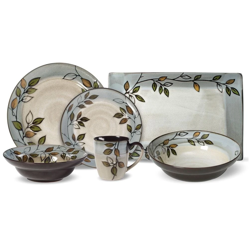 Rustic Leaves Service For 8 With Serveware 3 Rustic Leaves Service For 8 With Serveware