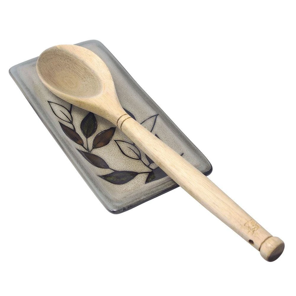 Rustic Leaves Spoon Rest 4 Rustic Leaves Spoon Rest - Image 2