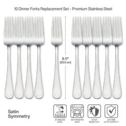 Satin Symmetry Set Of 10 Dinner Forks -Kitchen Supplies Shop satin symmetry set of 10 dinner forks 5199211 4