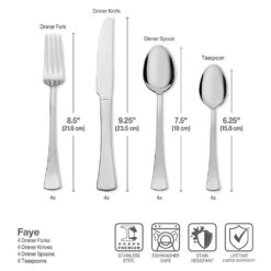 Scott Living Faye 16 Piece Flatware Set, Service For 4 -Kitchen Supplies Shop scott living faye 16 piece flatware set service for 4 5293623 5