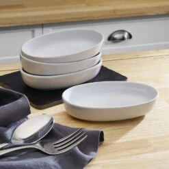 Burrito Set Of 4 Small Oval Bowls -Kitchen Supplies Shop set of 4 fruit size white burrito bowls 5290218 3