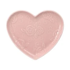 Tea Rose Pink Heart Shaped Plate