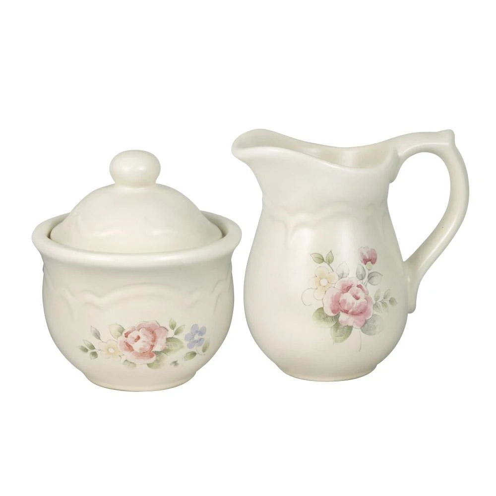 Tea Rose Sugar And Creamer Set 3 Tea Rose Sugar And Creamer Set
