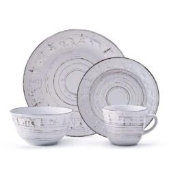 Trellis Lodge White 16 Piece Dinnerware Set, Service For 4 -Kitchen Supplies Shop trellis lodge white 16 piece dinnerware set service for 4 5291367 9