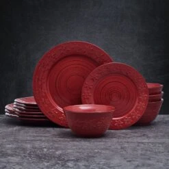 Trellis Snowflakes 12 Piece Dinnerware Set, Service For 4 -Kitchen Supplies Shop trellis snowflakes 12 piece dinnerware set service for 4 5296749 3