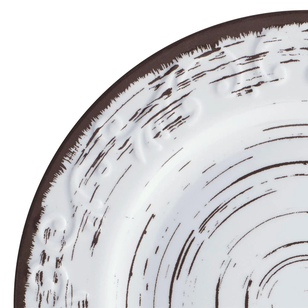 Trellis White 12 Piece Outdoor Melamine Dinnerware Set, Service For 4 6 Trellis White 12 Piece Outdoor Melamine Dinnerware Set, Service For 4 - Image 4