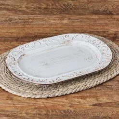 Trellis White Oval Platter -Kitchen Supplies Shop trellis white oval platter 5297421 3