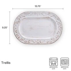 Trellis White Oval Platter -Kitchen Supplies Shop trellis white oval platter 5297421 4